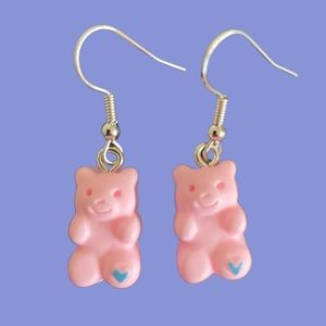 Pink Teddy Bear Earrings